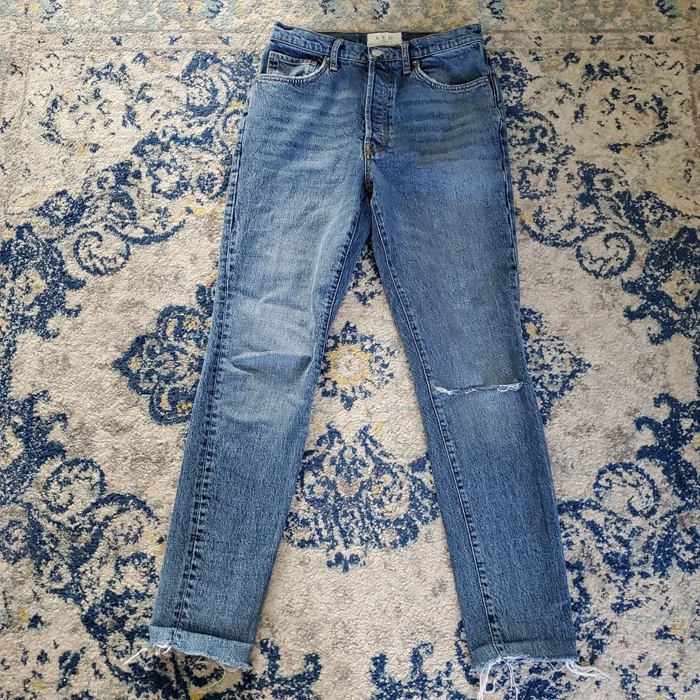 Free People We The Free Stella Skinny Jean Rip & Repair Raw Hem 28 - Picture 5 of 13